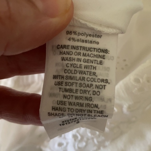 NWT White Eyelet Ruffle Sleeve Cottage Prairie Bodysuit - Small - Picture 6 of 8